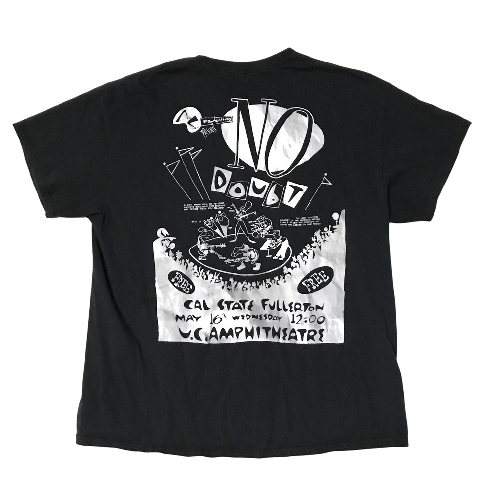 No Doubt Band T-Shirt Mens Large Black Graphic Logo Short Sleeve Cotton Tee - Picture 2 of 8